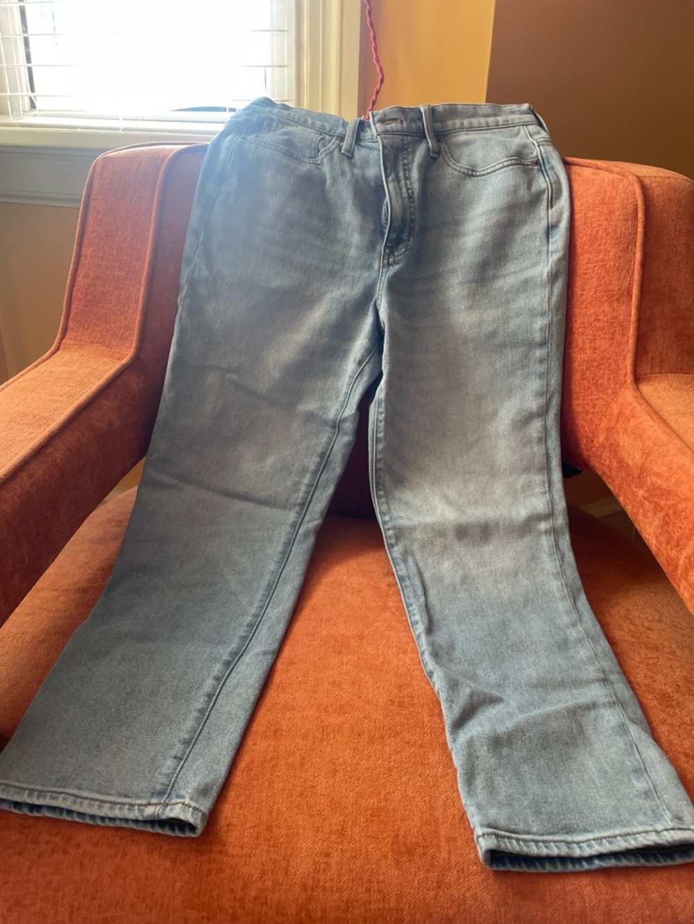 J. Crew Essential Straight Cropped Light Wash Blue Jeans